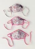 "Be Safe. Be Kind" Printed Heirloom Mask, Adjustable - Ivory Cherry Blossom