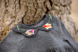 Peonies Heirloom Dress, Charcoal