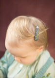 Handmade Barrette with Flower and Branch, Anthracite