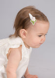 Handmade Barrette with Rose Charm, Ivory