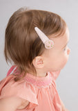 Handmade Barrette with Vintage Rose Charm, Blush
