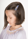 Handmade Barrette with Flower Branch, Blue