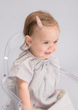 Handmade Barrette with Butterfly and Flower, Dusty Rose