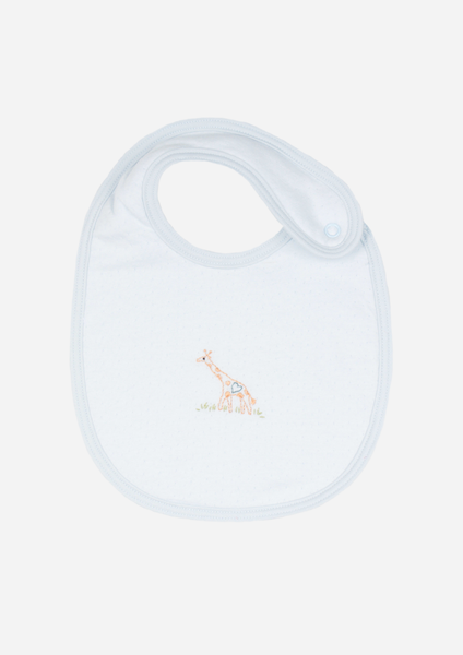 Big Heart Giraffe Bib, Sky Blue