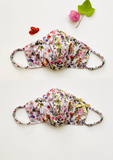 "Be Safe. Be Kind" Printed Heirloom Mask - Botanical Garden, Ivory