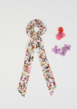 Heirloom Ribbon Scrunchie, Botanical Garden, Ivory
