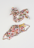 Heirloom Ribbon Scrunchie, Botanical Garden, Ivory