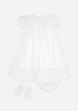 Smocked Heirloom Christening Gown, White