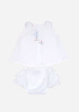 Parrot Buddies Top & Ruffle Bottom, White