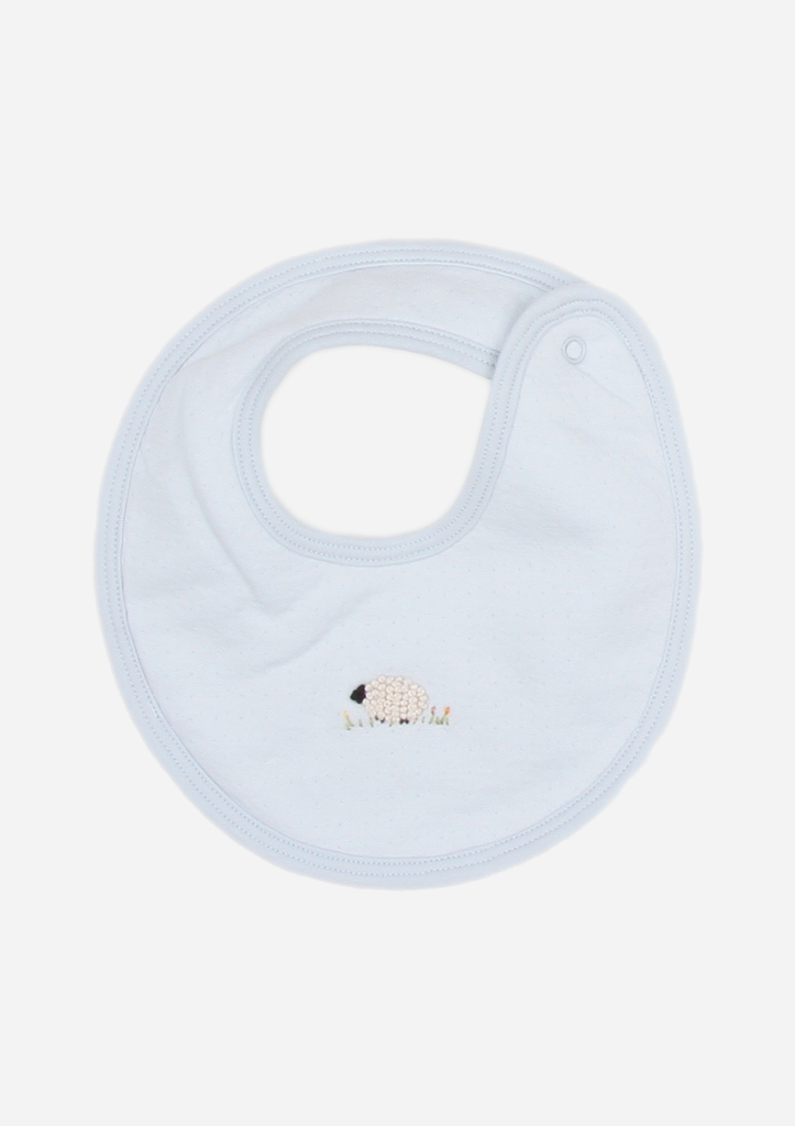 Fluffy Sheep Bib, Sky Blue