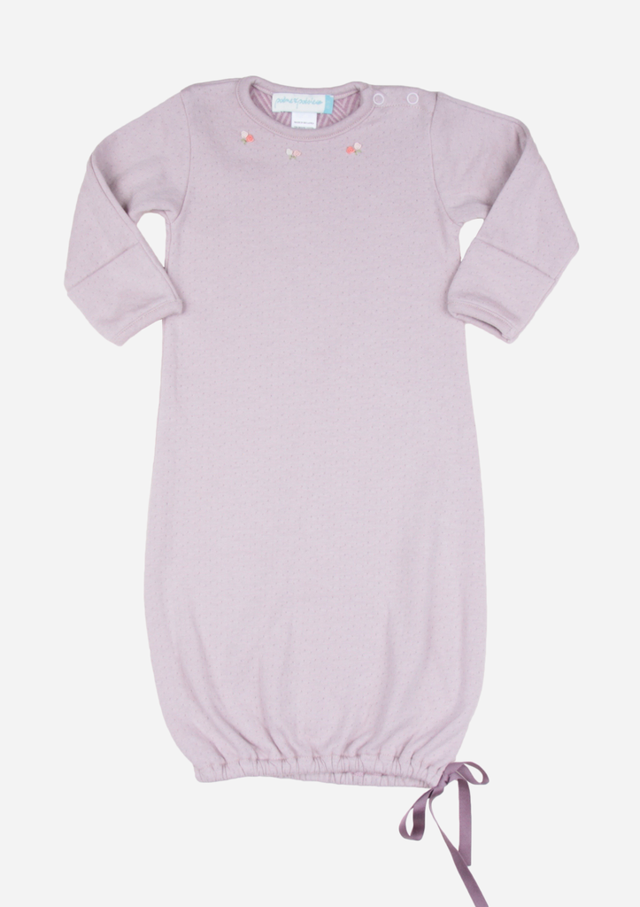 Rose Necklace Baby Gown, Dusty Purple
