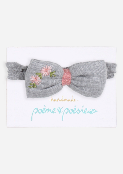 Handmade Headband with Flowers, Slate
