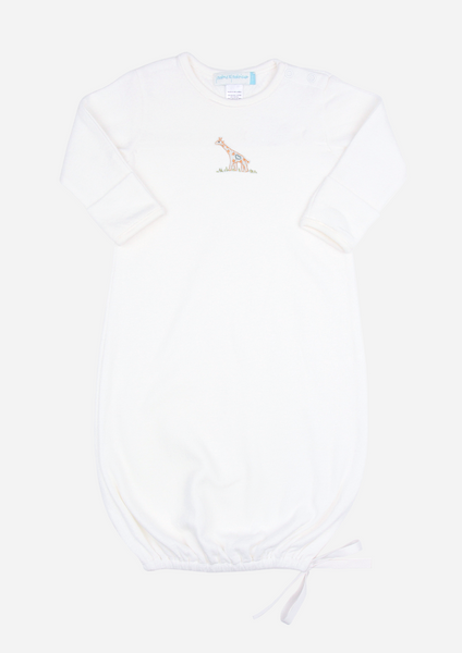 Big Heart Giraffe Baby Gown, Ivory