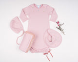 Flowers in the Wind Baby Gown, Dusty Rose