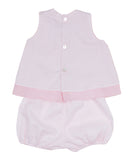 Butterfly and Flower Embroidered Top and Bloomer, Blush & Mauve