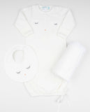 Sleepy Eyes & Button Nose Baby Gown, Ivory
