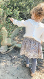 Embroidered Skirt, Bark Floral