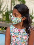 "Be Safe. Be Kind" Printed Heirloom Mask - Botanical Garden, Ebony