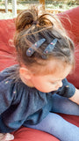 Handmade Barrette with Rose Bud, Anthracite