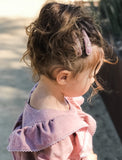 Handmade Barrette with Butterfly and Flower, Dusty Rose