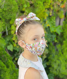 "Be Safe. Be Kind" Printed Heirloom Mask - Botanical Garden, Ivory
