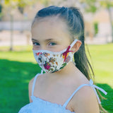 "Be Safe. Be Kind" Printed Heirloom Mask, Adjustable - Ruby Wildflower