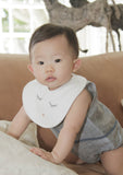 Sleepy Eyes & Button Nose Bib, Ivory
