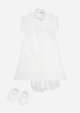 Reversible Drawn Thread Booties, Ivory