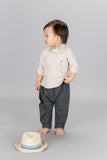 Double Face Chambray Harem Pants, Anthracite