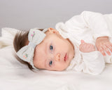 Handmade Headband with Roses, Pale Blue