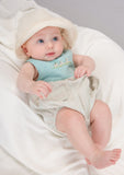 Marching Ducks Romper, Mint Stripe