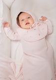 Modern Heirloom Blanket, Blush with White Lace
