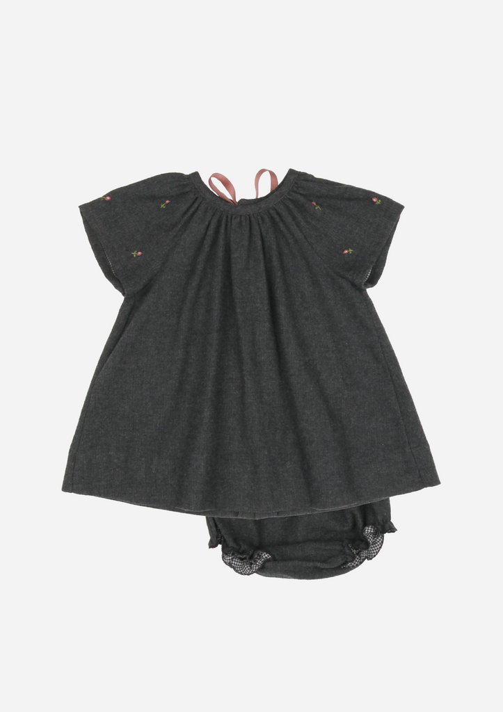 Rose Buds Heirloom Dress, Anthracite