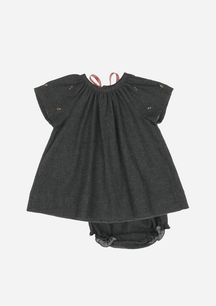 Rose Buds Heirloom Dress, Anthracite