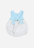 Marching Ducks Romper, Mint Stripe