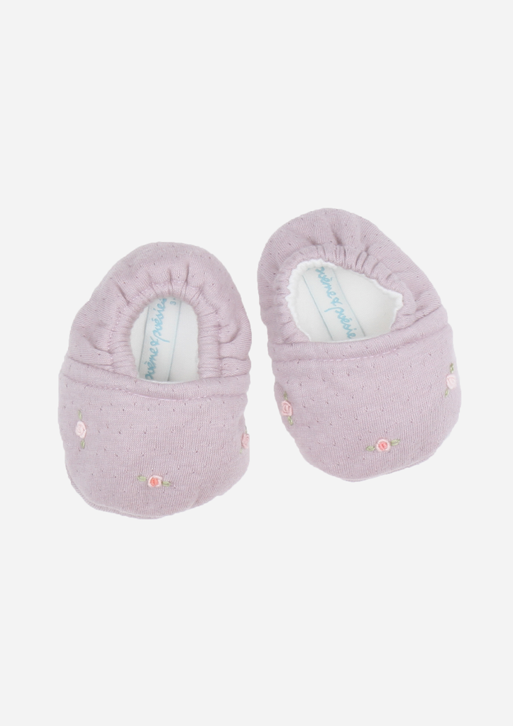 Reversible Rose Necklace Booties, Dusty Purple