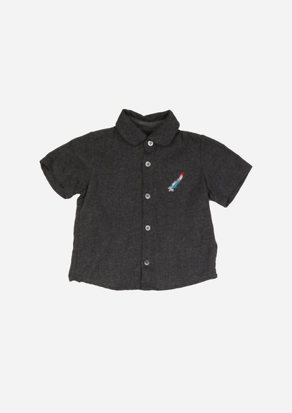 Short Sleeve Feather Shirt, Anthracite