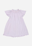 Flutter Sleeve Smocked Rib Day Gown, Lavender