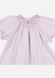 Flutter Sleeve Smocked Day Gown, Lavender