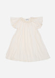 Flutter Sleeve Smocked Rib Day Gown, Ecru