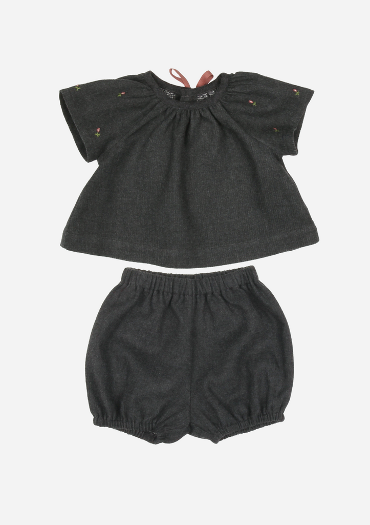 Rose Buds Top with Bloomer, Anthracite