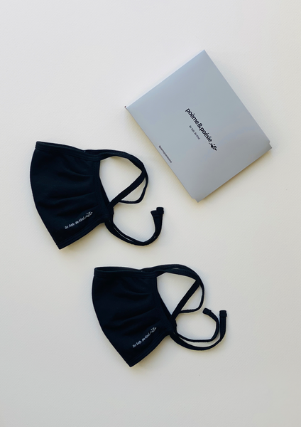 "Be Safe. Be Kind" Adjustable Jersey Mask - Pack of 2, Black