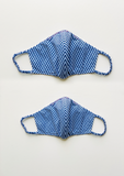 "Be Safe. Be Kind" Printed Heirloom Mask - Blue Checks
