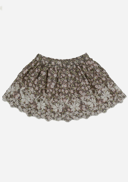 Embroidered Skirt, Bark Floral