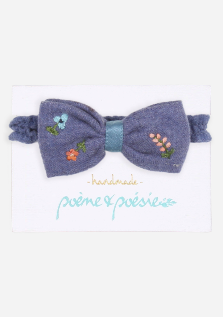 Handmade Headband with Flowers, Blue