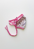 "Be Safe. Be Kind" Printed Heirloom Mask, Adjustable - Ivory Cherry Blossom