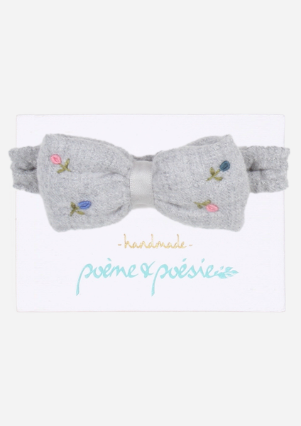 Handmade Headband with Flower Buds, Slate