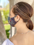 "Be Safe. Be Kind" Printed Heirloom Mask - Botanical Garden, Ebony