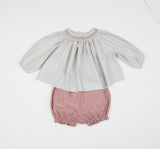 Long Sleeve Smocked Top, Powder Blue