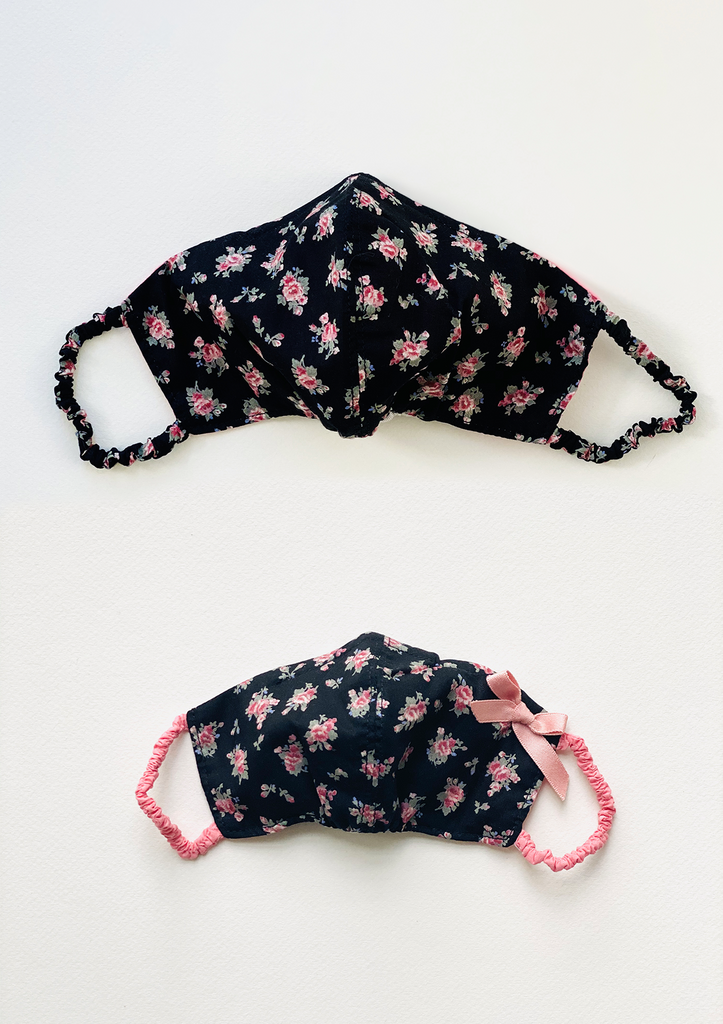 "Be Safe. Be Kind" Printed Heirloom Mask - Ebony Roses